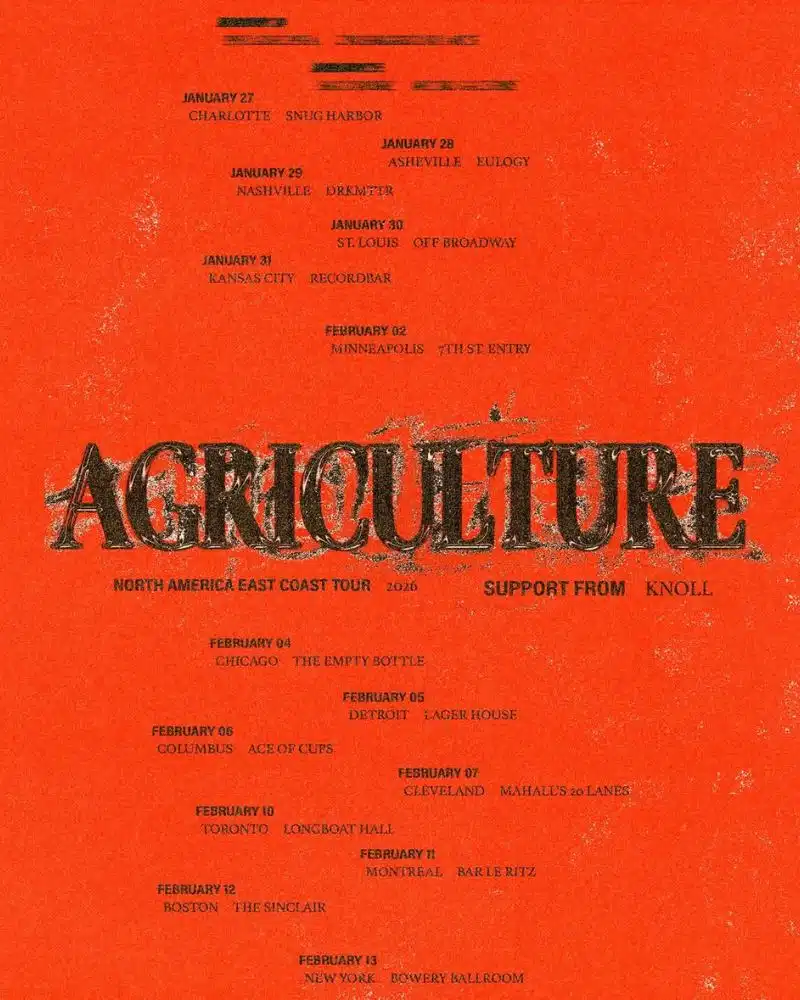 Agriculture Announce 2026 Tour with Knoll and Celebrate New Album The Spiritual Sound