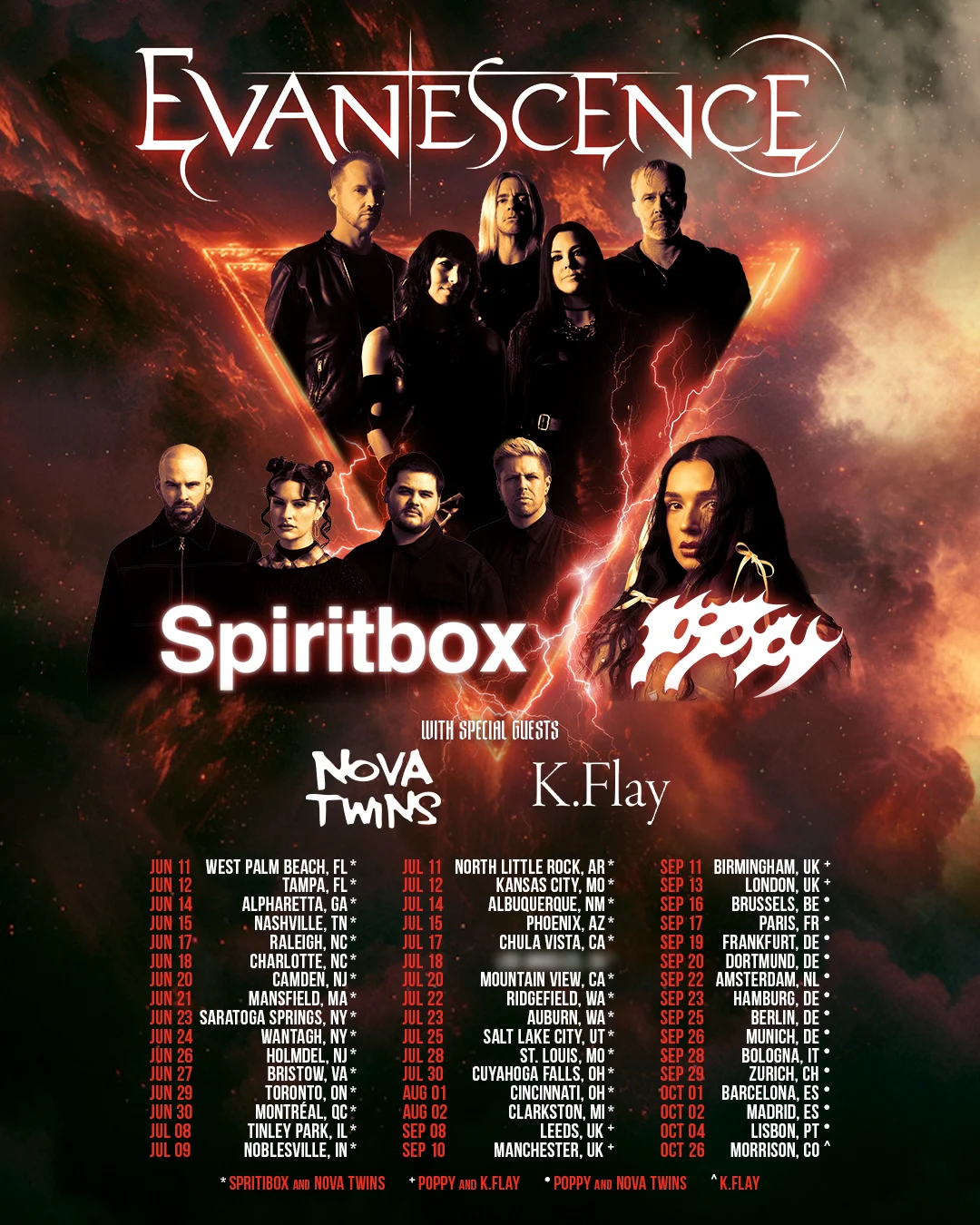Evanescence Announce Massive 2026 World Tour With Spiritbox, Poppy, Nova Twins and K. Flay