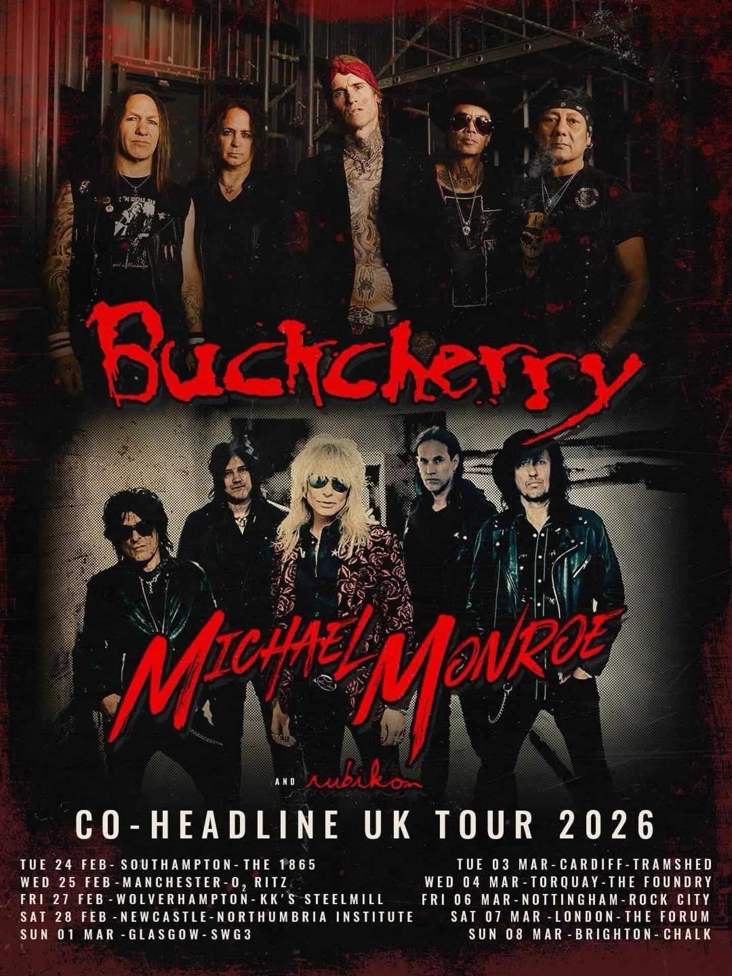 Buckcherry Announces Explosive UK Co-Headline Tour for 2026