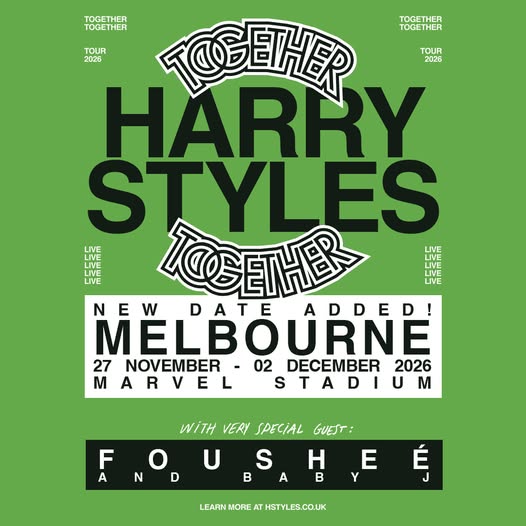 Harry Styles Adds New Melbourne Show After Overwhelming Fan Demand