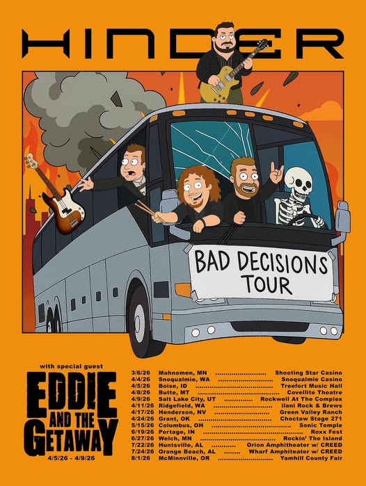 Hinder Ignites the Road with an Explosive 2026 North American Tour