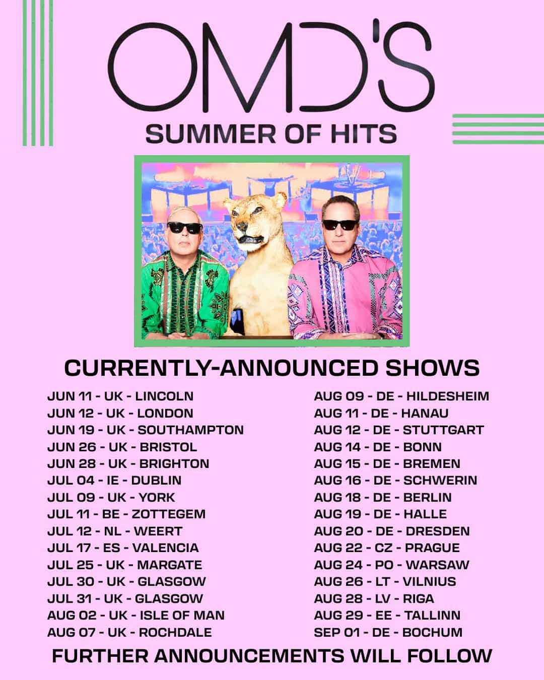 OMD Announces “Summer of Hits” Tour Across Europe
