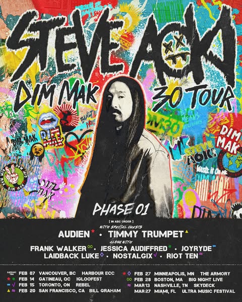Steve Aoki Celebrates 30 Years of Dim Mak With a Massive Anniversary Tour Across North America